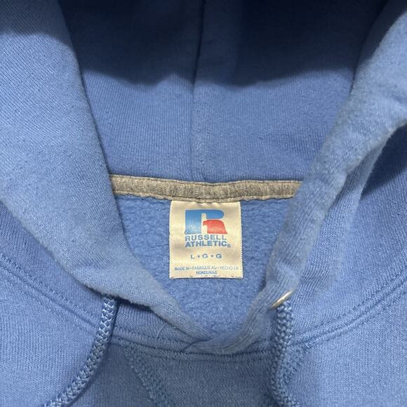 VINTAGE UCLA Bruins Softball Russell Athletic Sweatshirt Blue Hoodie Size L - Picture 3 of 6